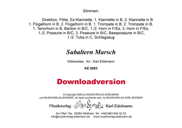 Subaltern Marsch - Download